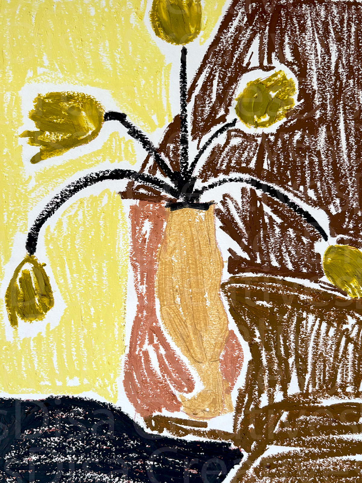 With Flowers In Hand